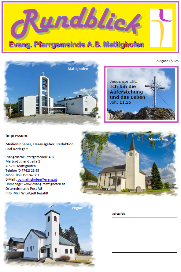 Aktuelle Ausgabe "Rundblick Nr. 1 2025"
