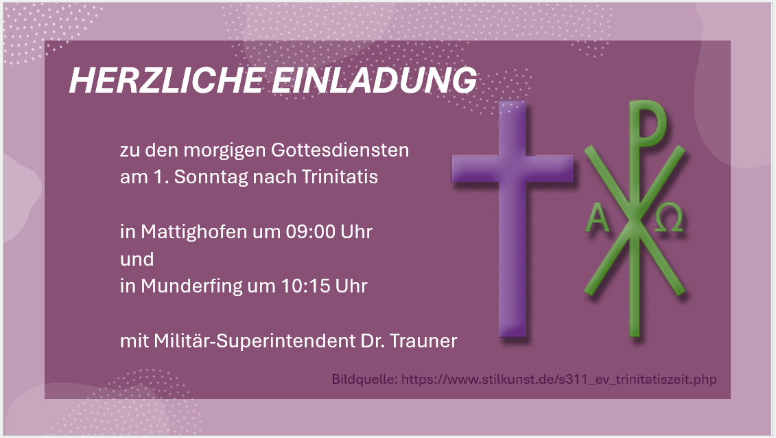 Einladung zum Gottesdienst 