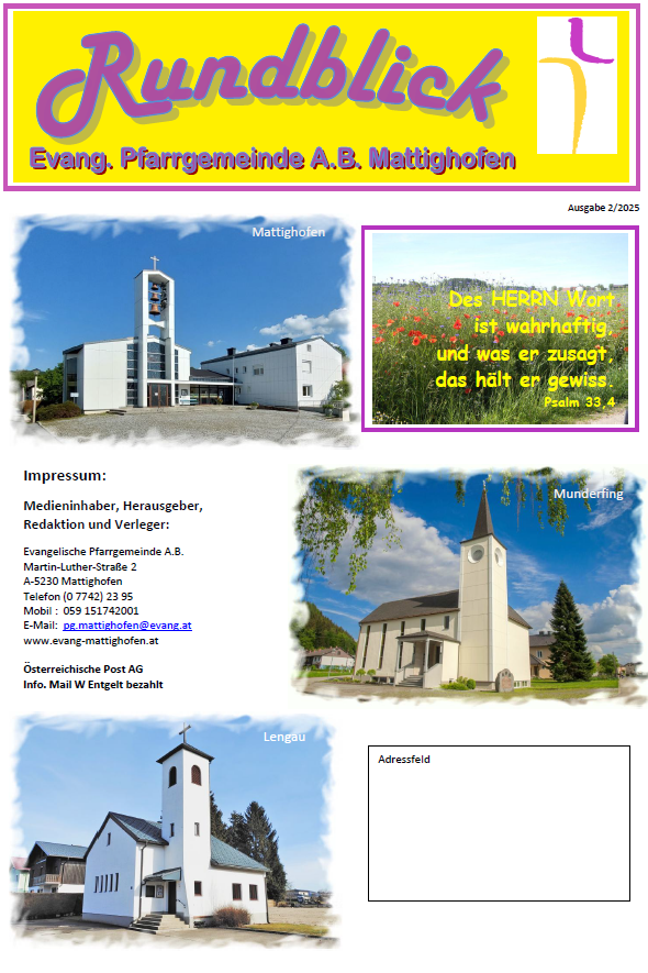 Aktuelle Ausgabe "Rundblick Nr. 2 2025"