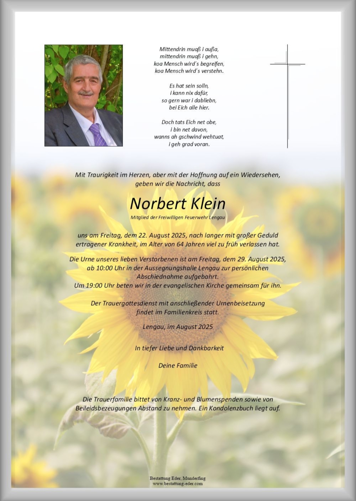 Todesfall Norbert Klein