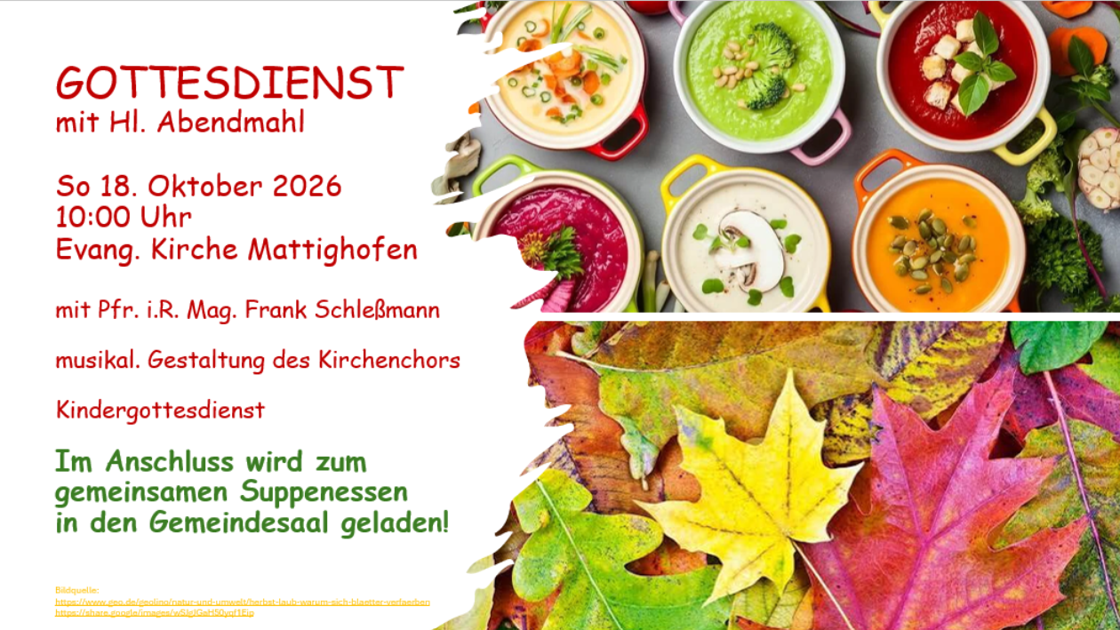 Herzliche Einladung zum Gottesdienst am 16.10.2026